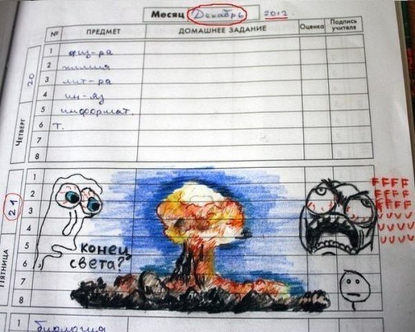 Прикольные рисунки про школу
