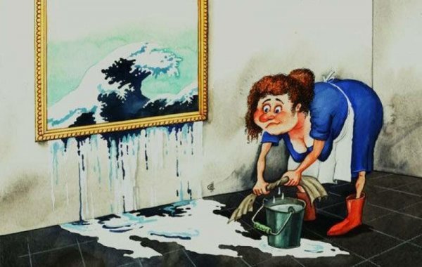 Уборщица карикатура
