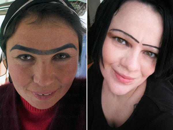 Женщины с татуажем бровей