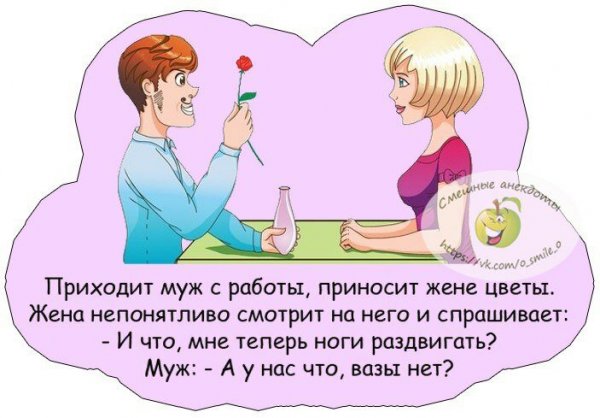 Анекдоты про мужа и жену смешные