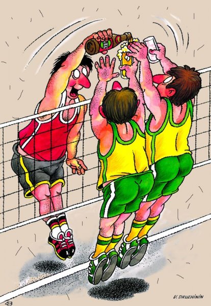 Волейболист карикатура