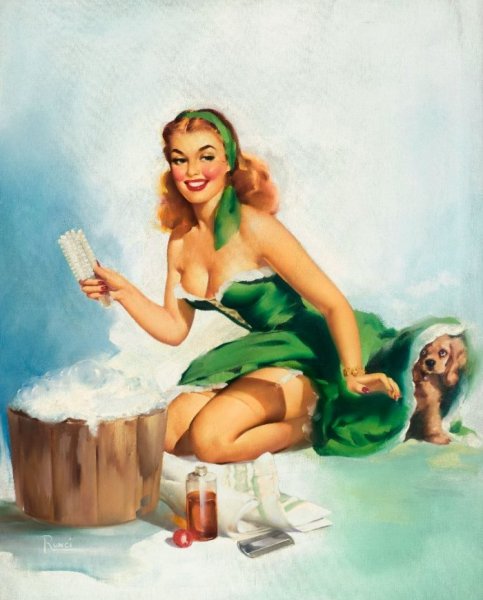 Gil Elvgren девушка на кухне