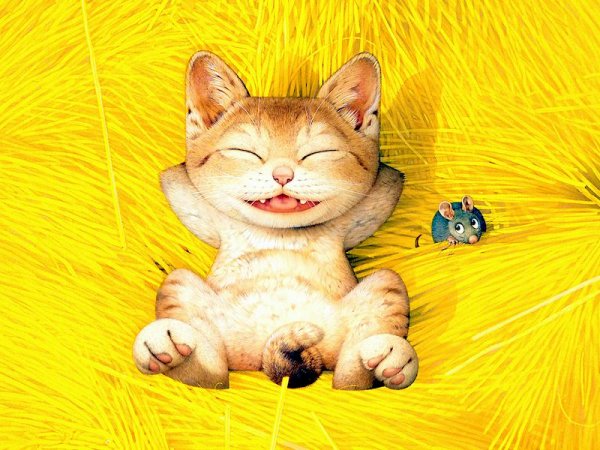 Кошки японского художника Макото Мурамацу