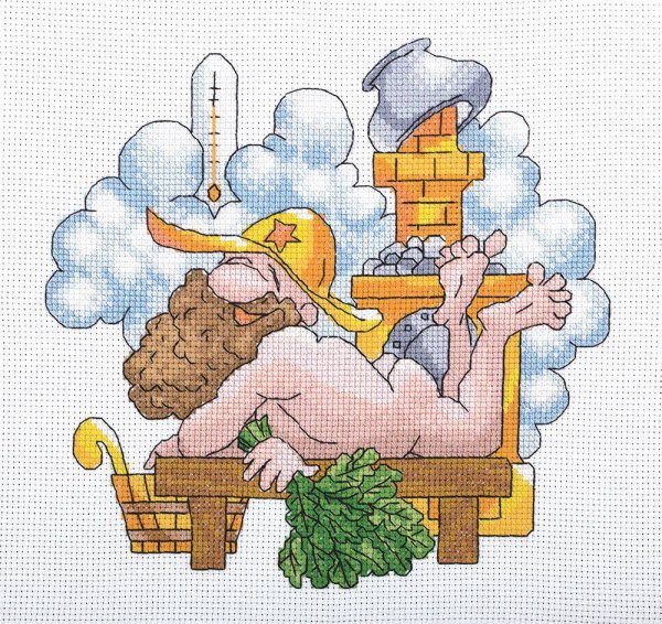 Русская баня вышивка Марья Искусница