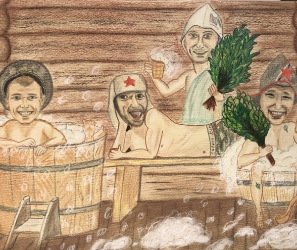 Карикатуры про баню