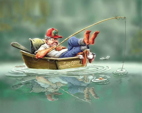 Рыбалка иллюстрация