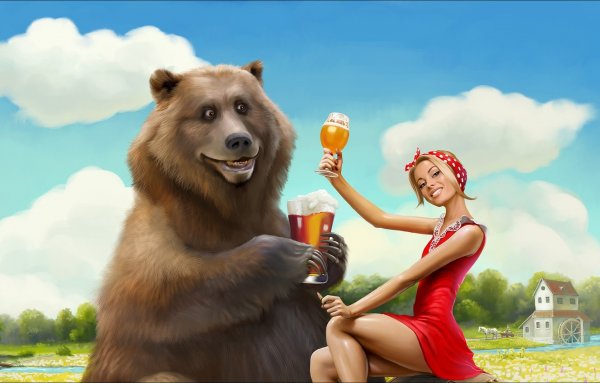 Девушка и медведь