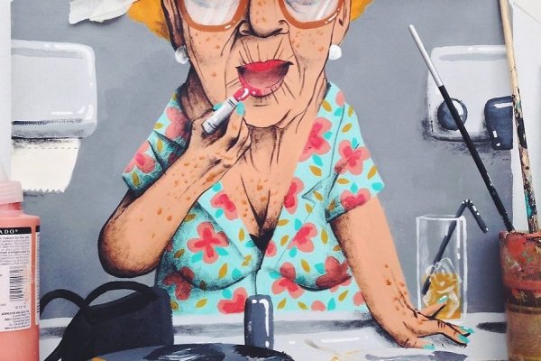Смешная старуха рисунок