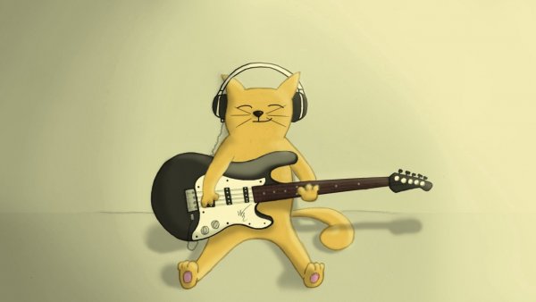Кот с гитарой
