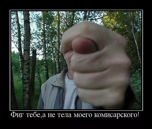 Мужик показывает дулю