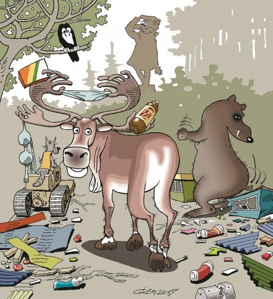Олень карикатура