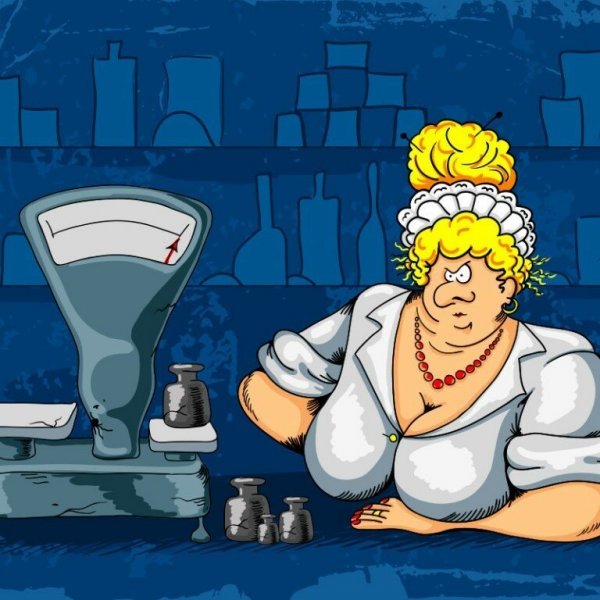Продавец карикатура