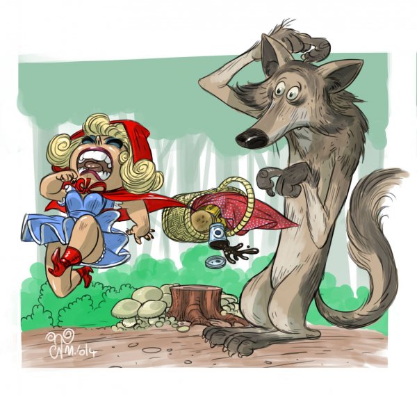 Смешной волк карикатура