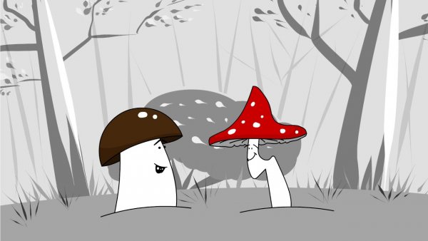 Мухомор карикатура