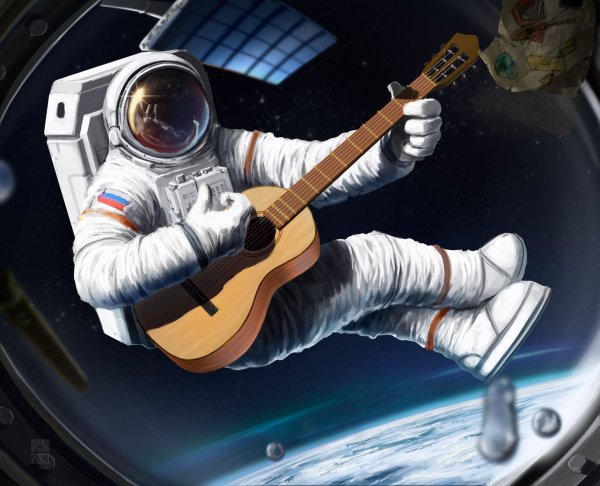 Космонавт в космосе
