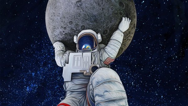 Космонавт в космосе арт