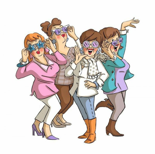 Подружки карикатура