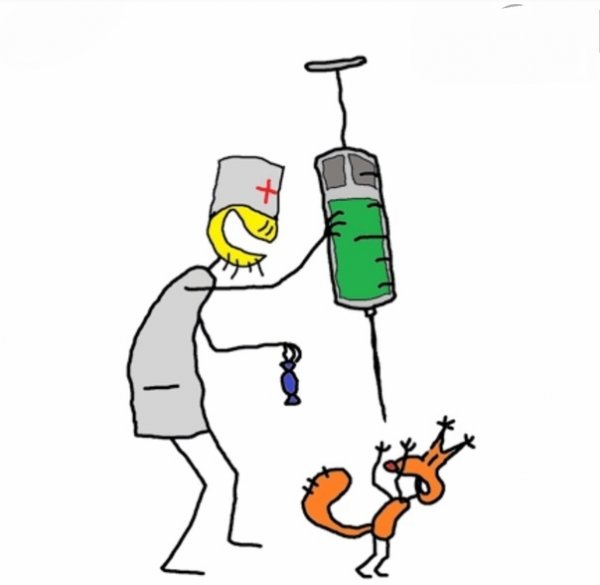Укол карикатура