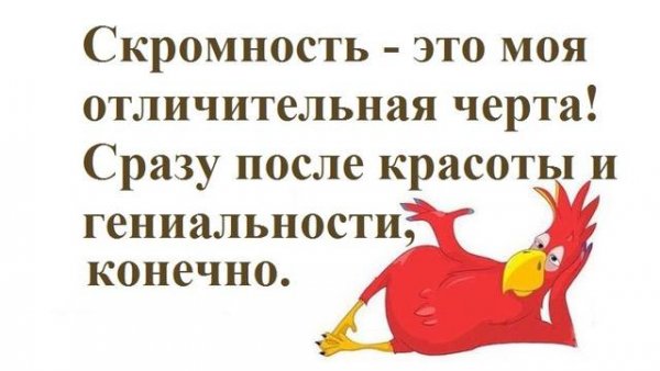 Скромность это моя отличительная черта после