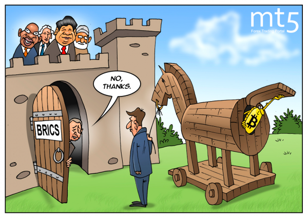 Биткоины карикатура