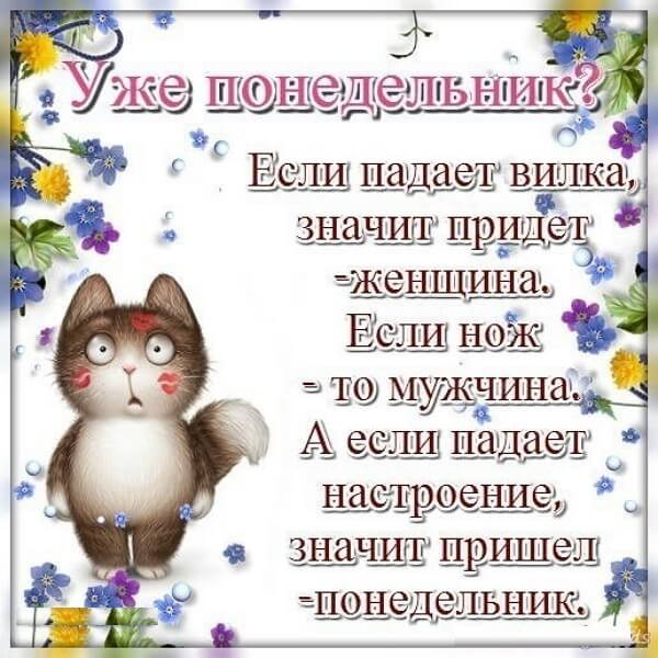 С понедельником прикольные пожелания