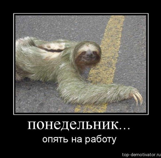 Понедельник и снова на работу