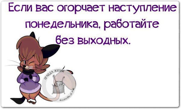 Если вас огорчает наступление понедельника работайте без выходных