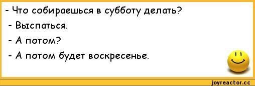 Анекдоты про субботу свежие