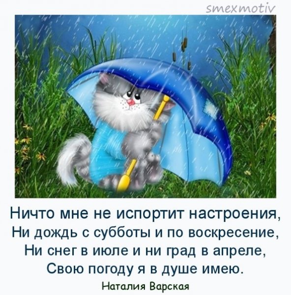 Хорошего настроения в дождливую погоду