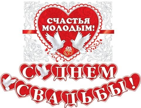 Открытка "счастья молодым!"
