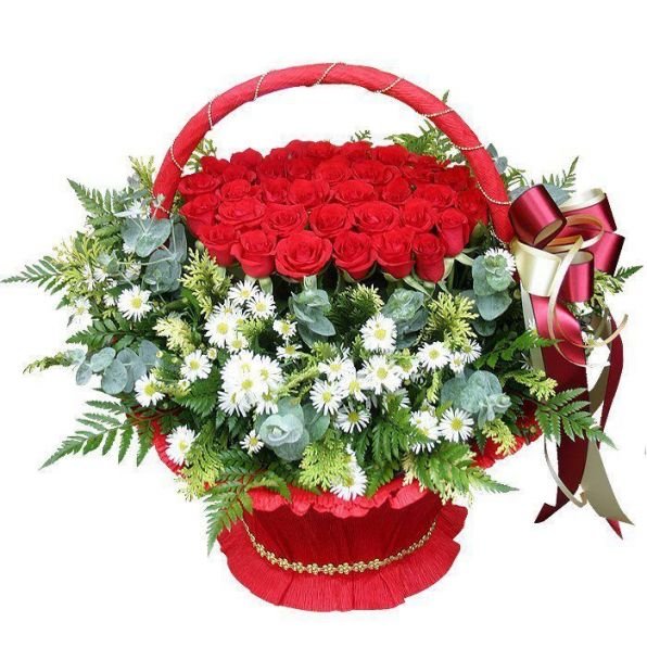 Корзинки цветов с пожеланиями