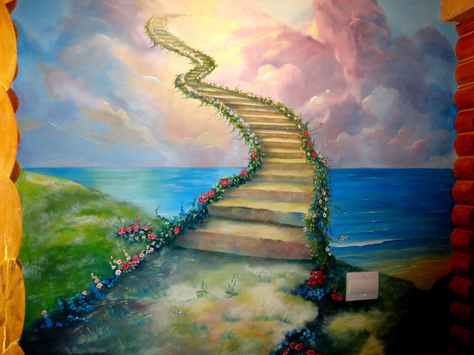 Стремление к счастью 4. Лестница в небо Джим Уоррен. Картина лестница в небеса Джим Уоррен. Лестница в небо картина Джима Уоррена. Дорога к небу.
