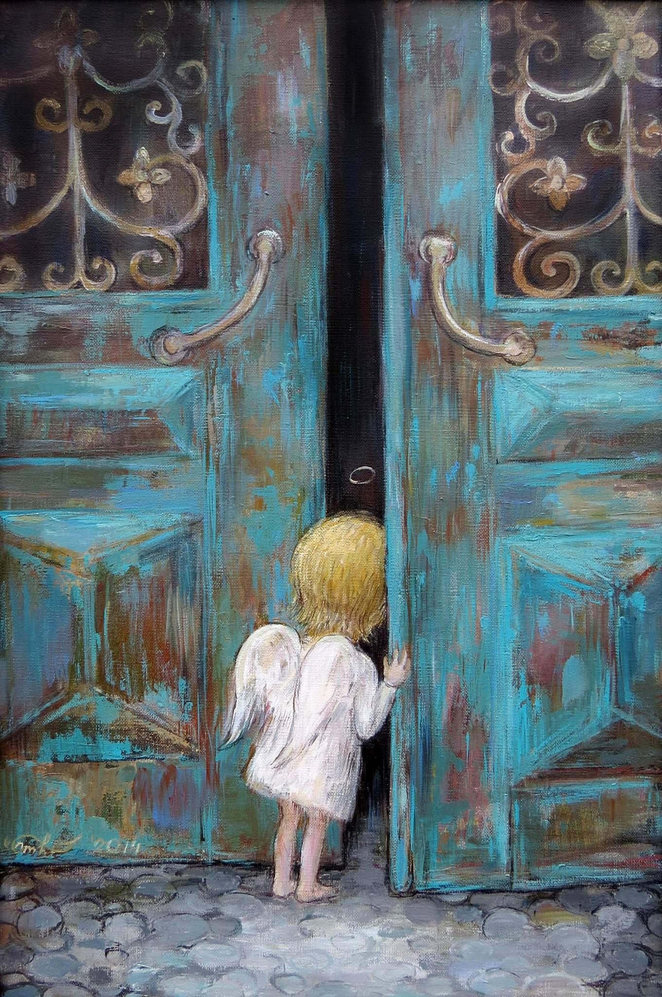 Дети стучат в дверь. Чакветадзе Нино Чакветадзе картины ангелы. Грузинская художница Нино Чакветадзе ангел у двери. Ангелы грузинской художницы Нино Чакветадзе. Нино Чакветадзе ангел у двери.