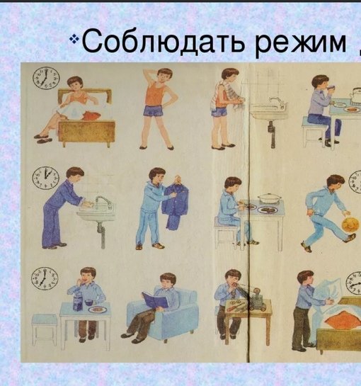 Соблюдение режима дня школьника