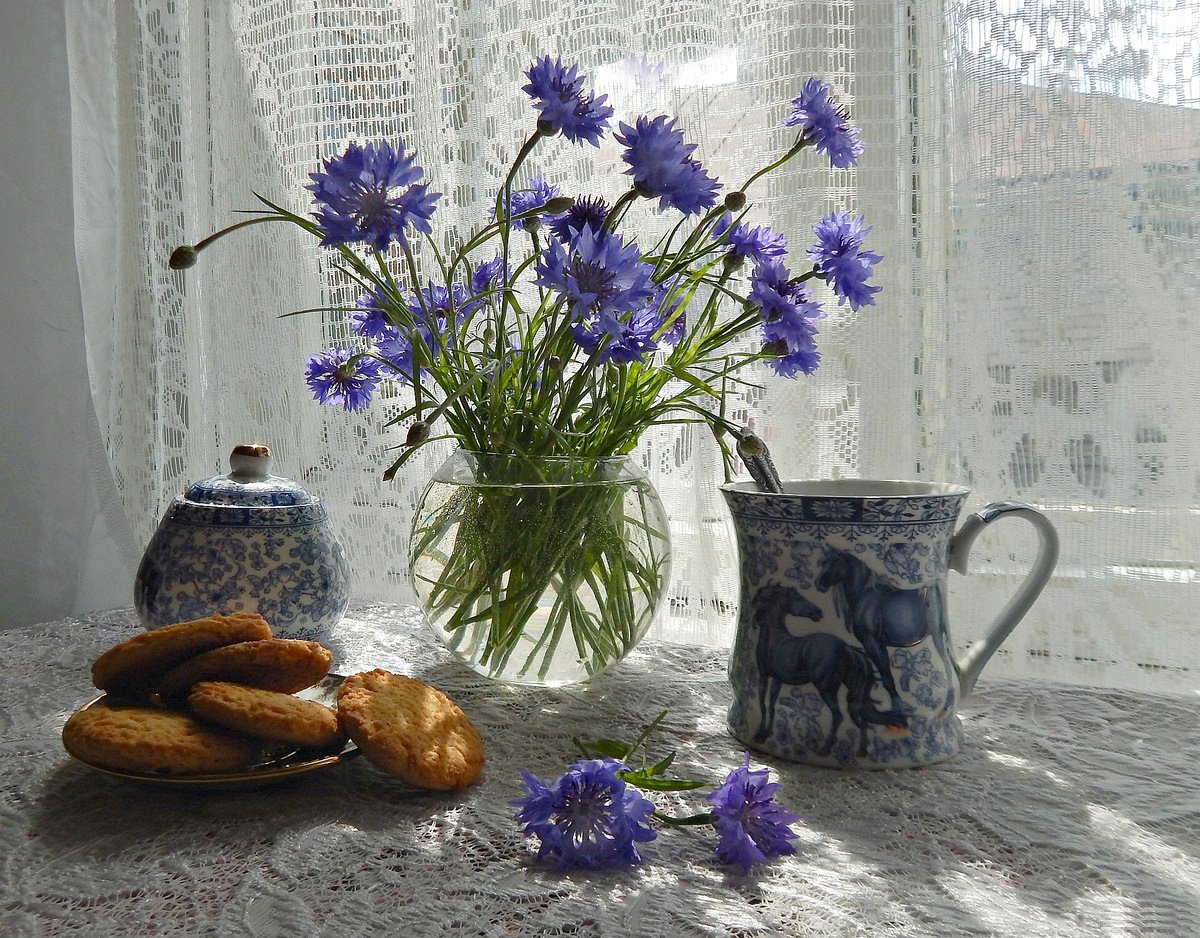 Фото с добрым утром с васильками
