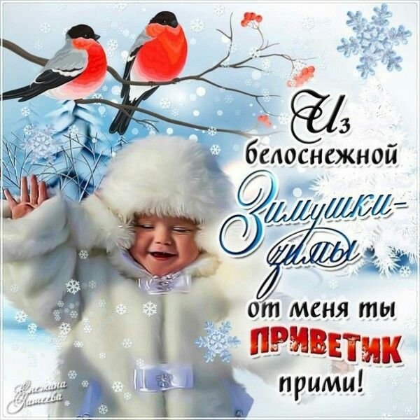 Открытки привет зима