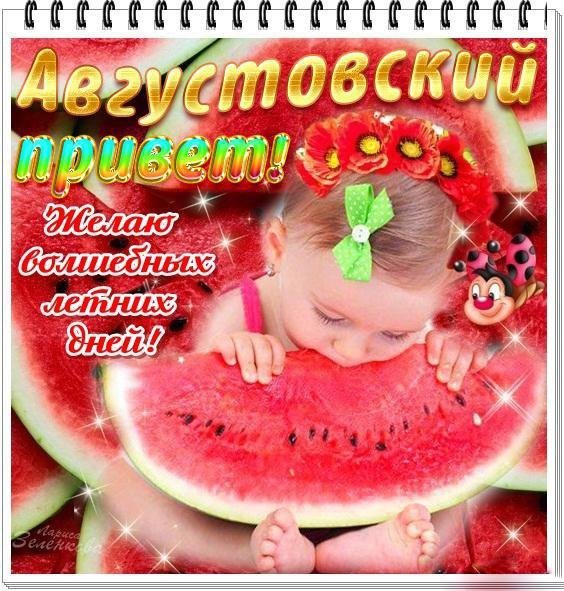 Открытки августовский приветик