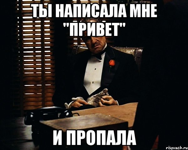 Напишет привет и пропадает