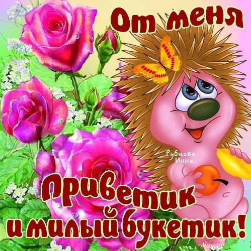Приветик хорошего дня и настроения от Ёжика