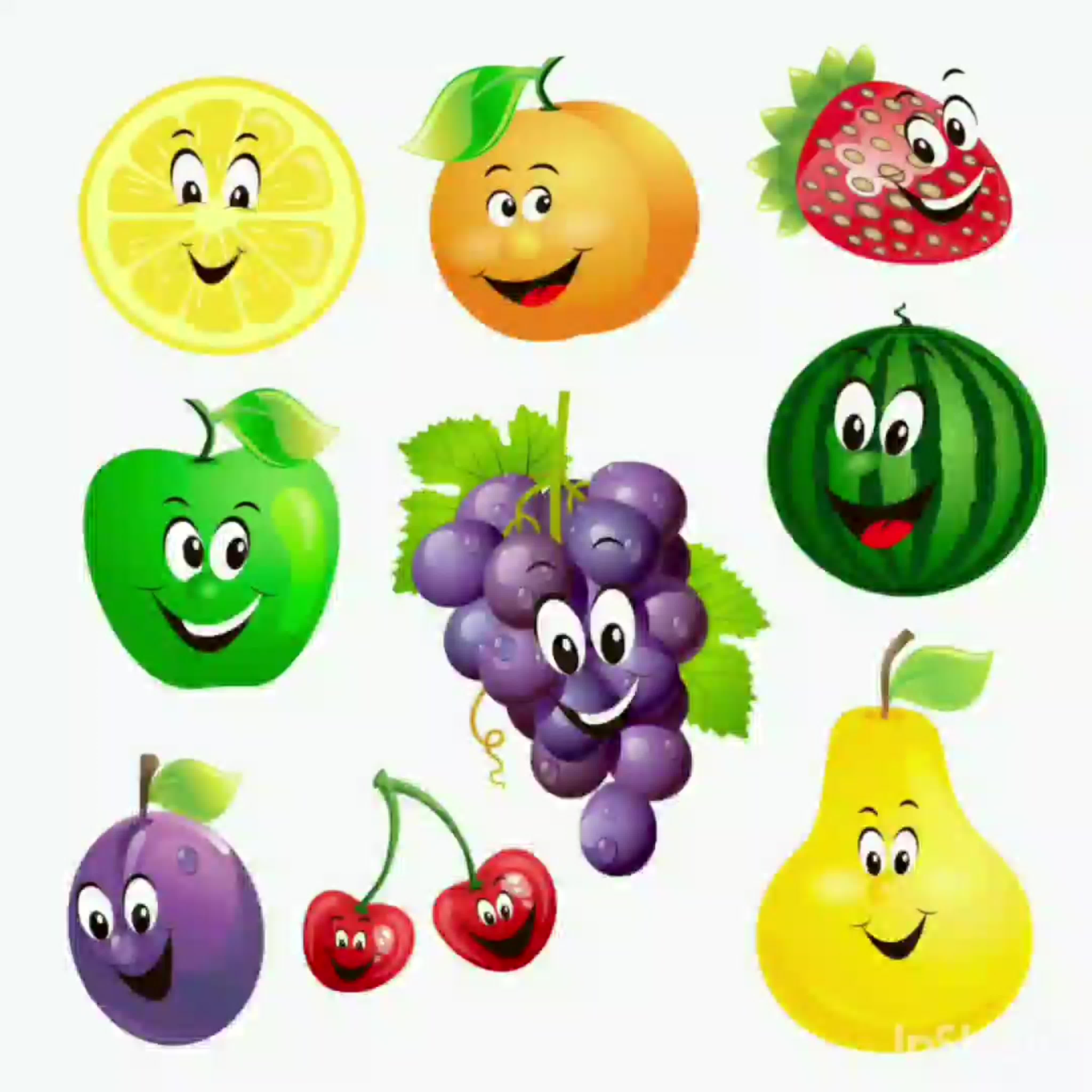 Fruits fun. Мультяшные овощи и фрукты. Овощи для детей. Веселые фрукты. Веселые овощи и фрукты.