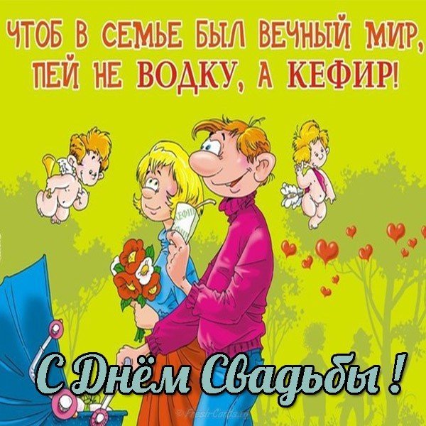 С днем свадьбы прикольные