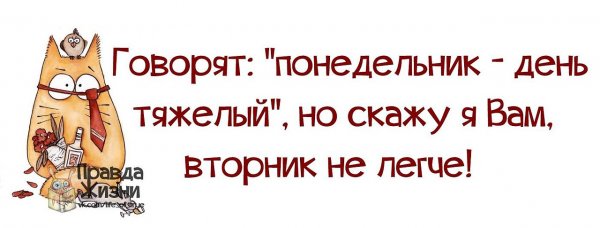 Вторник день тяжелый прикольные