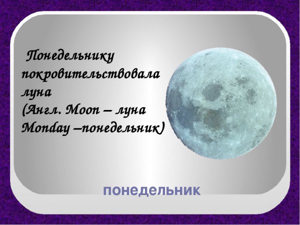 Понедельник день Луны