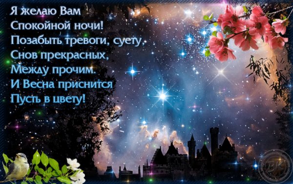 Весенние пожелания спокойной ночи