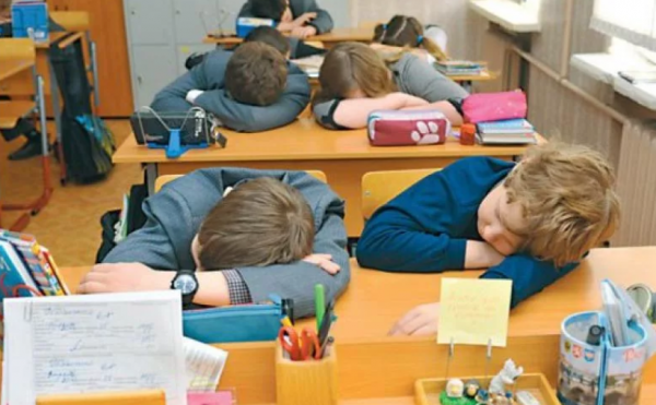 Ученик спит на уроке