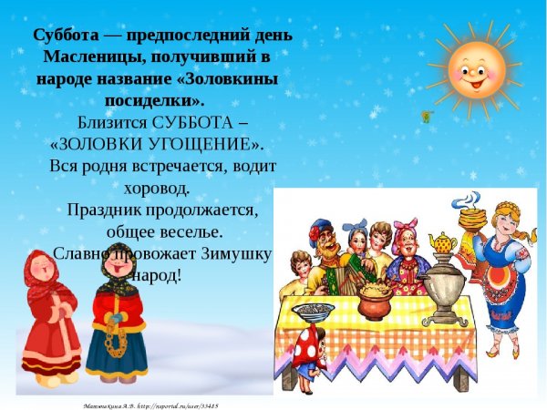 Название дней масленичной недели
