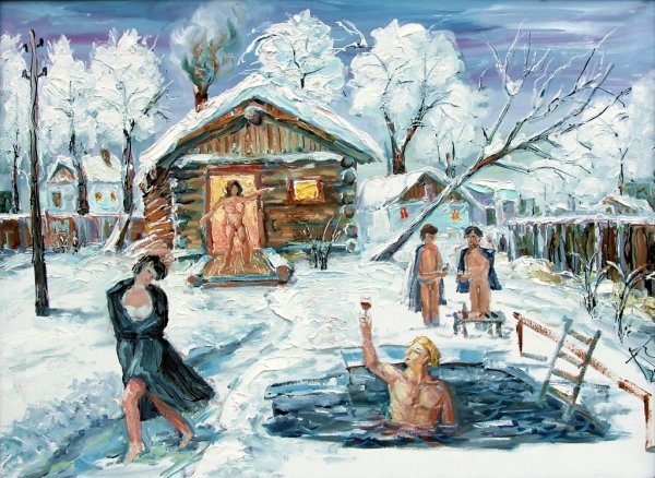 Русская баня в картинах художников