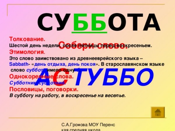 Словарное слово магазин
