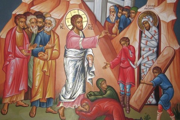 Воскрешение праведного Лазаря икона