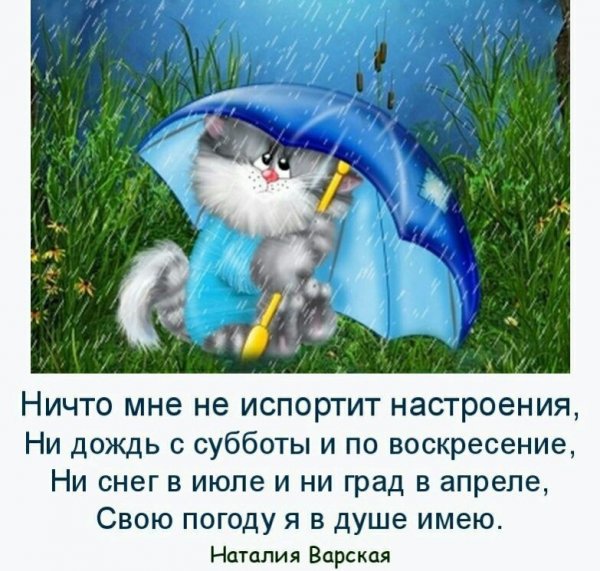 Хорошего настроения в дождливую погоду